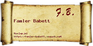 Famler Babett névjegykártya